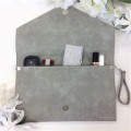 9161 -GREY PU LEATHER CLUTCH BAG